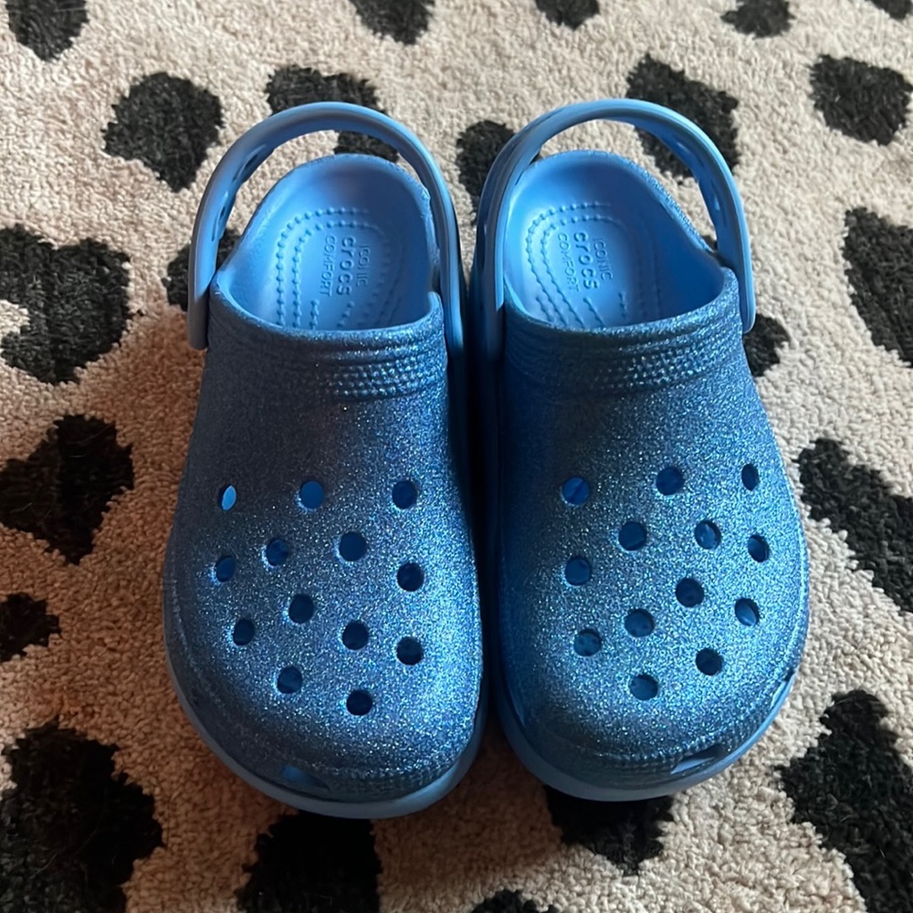 GIRLS Blue sparkle Junior CROCS
